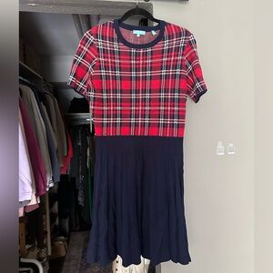 Draper James Red and Navy Plaid Dress